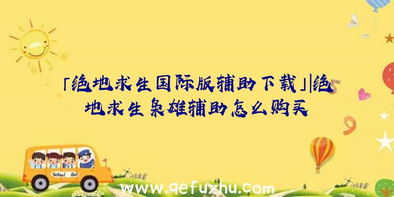 「绝地求生国际版辅助下载」|绝地求生枭雄辅助怎么购买